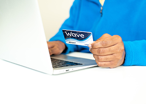 Wave Card at Laptop
