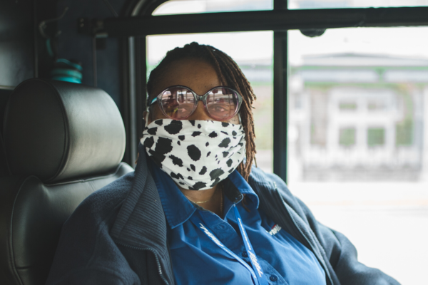 Bus Operator Wearing a Mask